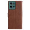 For Motorola Edge 50 5G Case Solid Color Leather Mobile Cover Wallet Stand with Strap