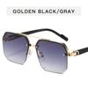Oversize Retro Double Bridges Polygon Square Metal Men Sunglasses Fashion Gradient Shades UV400 Trending Women Sun Glasses