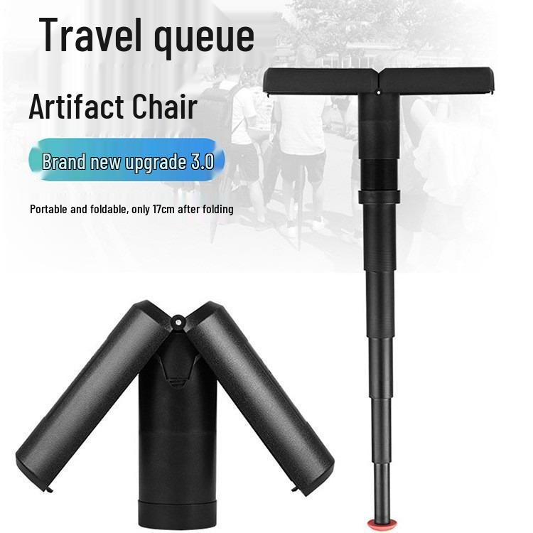 Taburete Plegable Portátil para Exteriores para Viajes y Hacer Cola - Silla Telescópica y Compacta