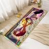 Hip Hop Inspired Runner Rug Colorful Dollar Sign Bear Print Carpet Edgy Hallway Decor Floormat Kitchen Bedside Anti-slip Mat