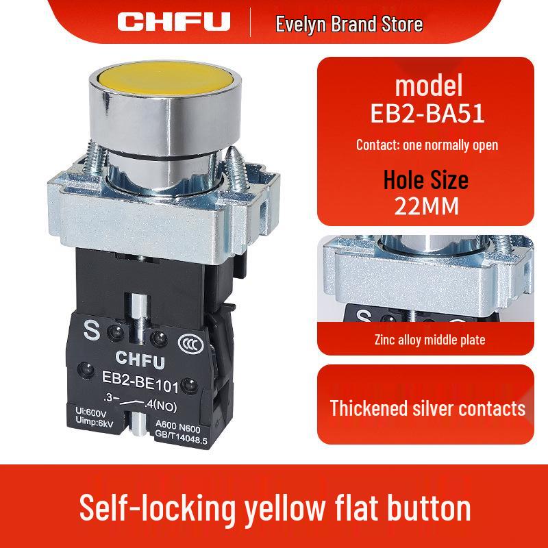 XB2 Emergency Stop Self-Locking Metal Push-Button Switch with Mushroom Head
