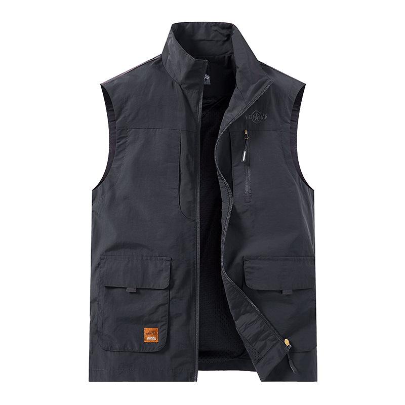 Spring and Autumn Men's Middle-aged and Elderly Outdoor Leisure Large-size Vest Loose Multi-bag Tooling Sports Vest