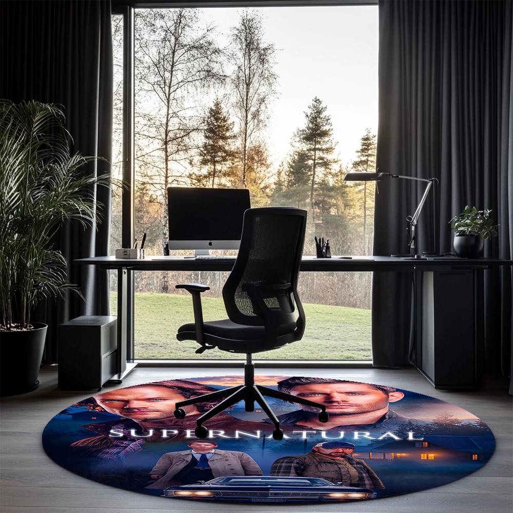 Supernatural Printed Round Rug Carpet Chair Rug Area Rug Entryway Doormats,for Office Chair Living Room Bedroom Kitchen Room.