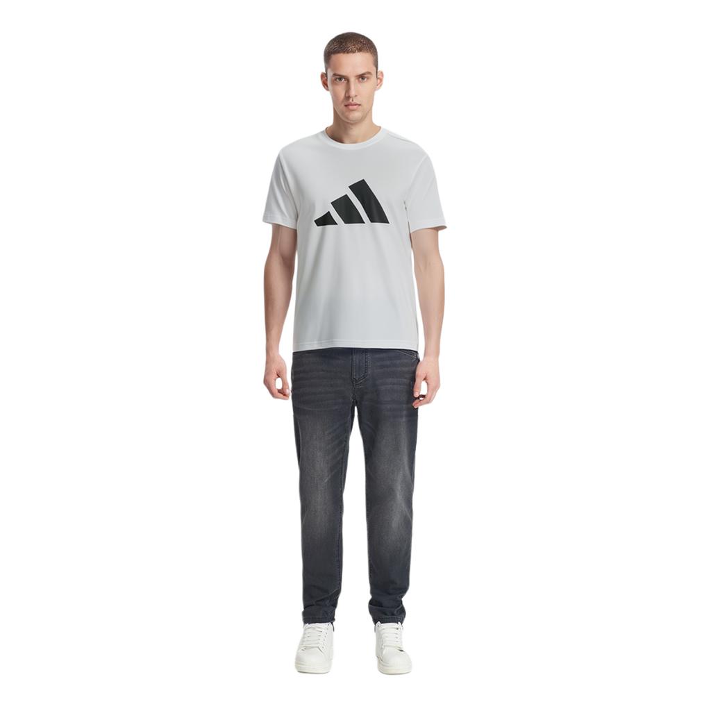 Adidas T Shirts Men's White Crew Neck Moderate Straight Fit H46558