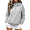 Women's Color Hooded Long Sleeve Pullover Sweatshirt