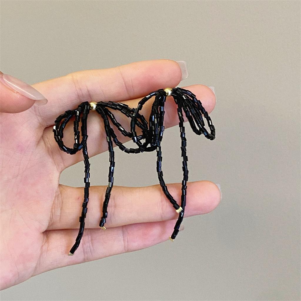 Fashion Dangle Earrings Elegant Exquisited Beaded Bowknot Drop Earrings Temperament Drop Earrings Woman Tassels Jewelry