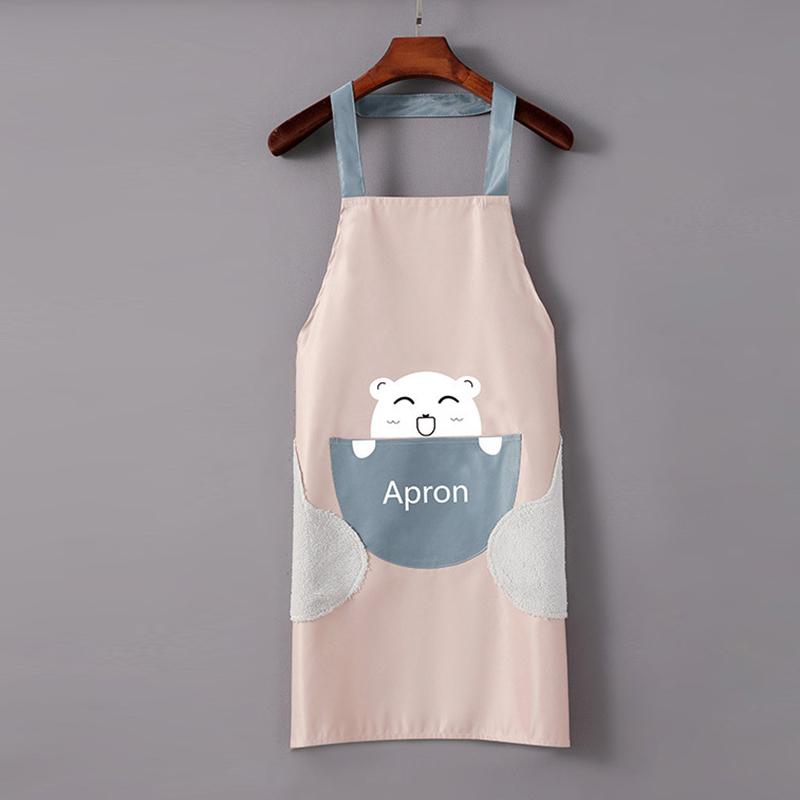 Kitchen Household Apron Anti-Fouling Hand-Wipeable Apron Stain-Resistant High-Looking Dining Apron Oil-Proof