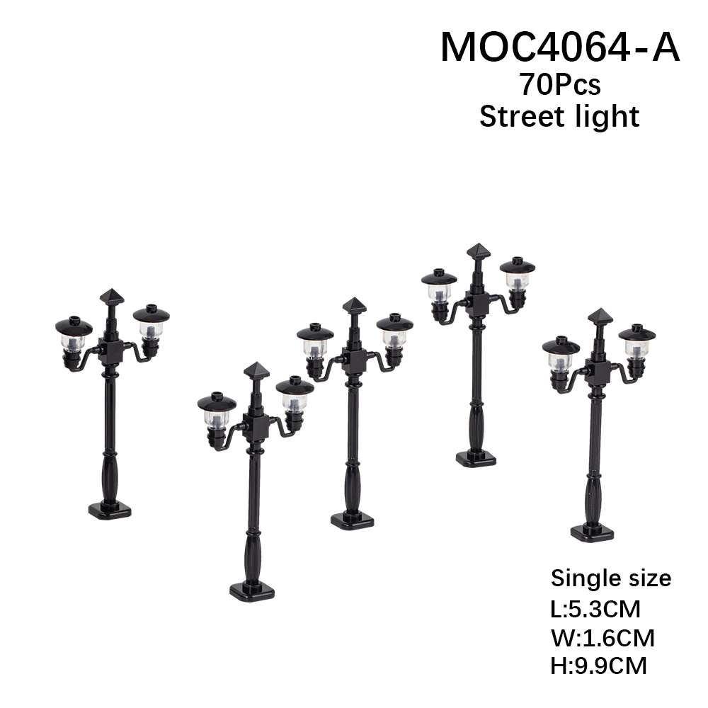 MOC DIY Accessori Parti Piastra Scena Città Blocchi da Costruzione Tronco d'Albero Recinzione Ringhiera Lampione Stradale Semaforo Base Giocattolo A037