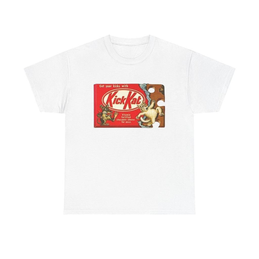 Wacky Packages Kick Kat Süßigkeiten Bedrucktes T-Shirt Lustige Kit Kat Riegel Parodie