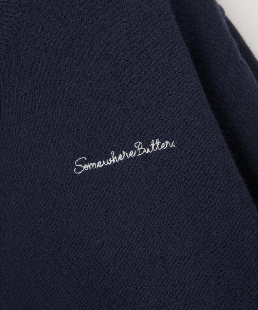 Sseomweeobeoteo Roe V-Neck Knit - Navy