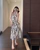 Smart and Elegant, Heavy Industry Pleated Double-layer Craft Printing Holiday Dress Suspender Skirt Women's Summer New
