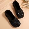 Fashion Women's Flats Shoes 2024 Spring New Sequins Round Head Sandals Female Fashion Bling Loafers Casual Shoes Zapatos Para Mujeres