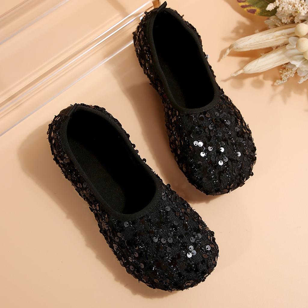 Fashion Women's Flats Shoes 2024 Spring New Sequins Round Head Sandals Female Fashion Bling Loafers Casual Shoes Zapatos Para Mujeres