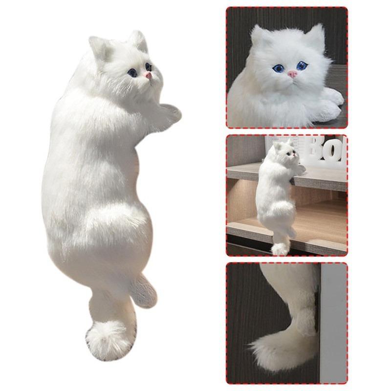 Cute Plush Simulation Cat Ornaments Figurine Home Desk Tv Hanging Toy Decor Car Decoration Stuffed Animals Sculptures