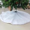 White Long-Haired Plush Christmas Tree Skirt
