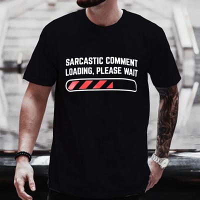 Herren T-Shirts Kleidung Sarkastischer Kommentar Lädt Bitte Warten Lustiger Sarkasmus Humor T-Shirts Kleidung für Männer Frauen T-Shirt Oberteile