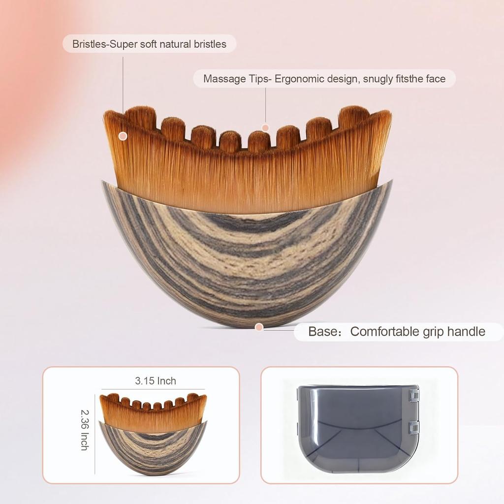 Ergonomic Contour Facial Brush Manual Lymphatic Drainage Massager with Durable Soft Bristles for Facial Cleansing And Shaping