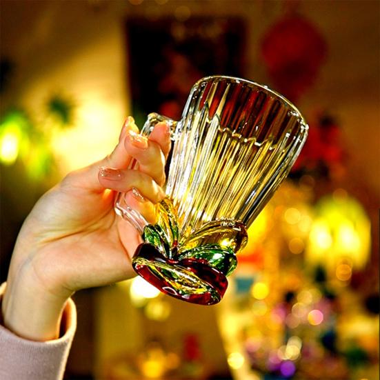 Painted Glass Coffee Cup 250ml Art Latte Mug 3D Stained Glass Tea Cup Heat-Resistant Glass Mug Gift for Coffee Lovers