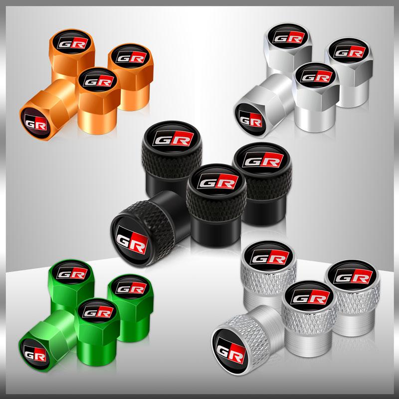 Car Decor GR Logo Car Wheel Tire Air Valve Caps Covers Car Styling For Toyota C-HR Rav4 Corolla RZ RC RS Prius Accessories ds66