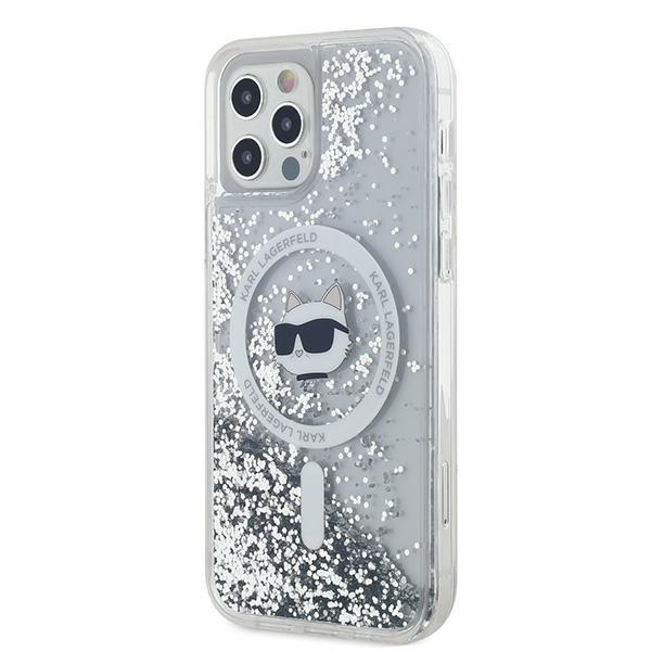 Karl Lagerfeld Klhmp12Mlgchsgh Iphone 12/12 Pro 6.1 Hardcase Transparent Liquid Glitter Choupette Head Magsafe