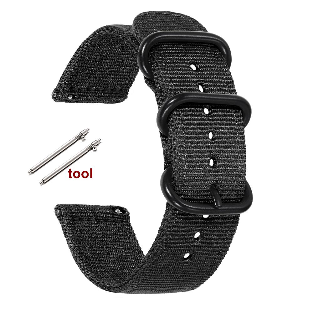 Correa de Nailon de 18 mm 20 mm 22 mm 24 mm para Samsung Galaxy Watch 3 4 5 Pro 6 7 46 mm 42 mm para Amazfit Pulsera Deportiva de Liberación Rápida