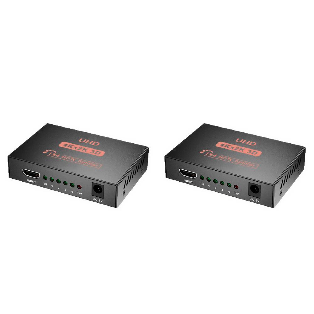 1/2Pcs HDMI Splitter Amplifier Adapter 1 in 4 Out HDMI-compatible Signal Distributor 1080P Dual Display for HDTV DVD PS3 Xbox