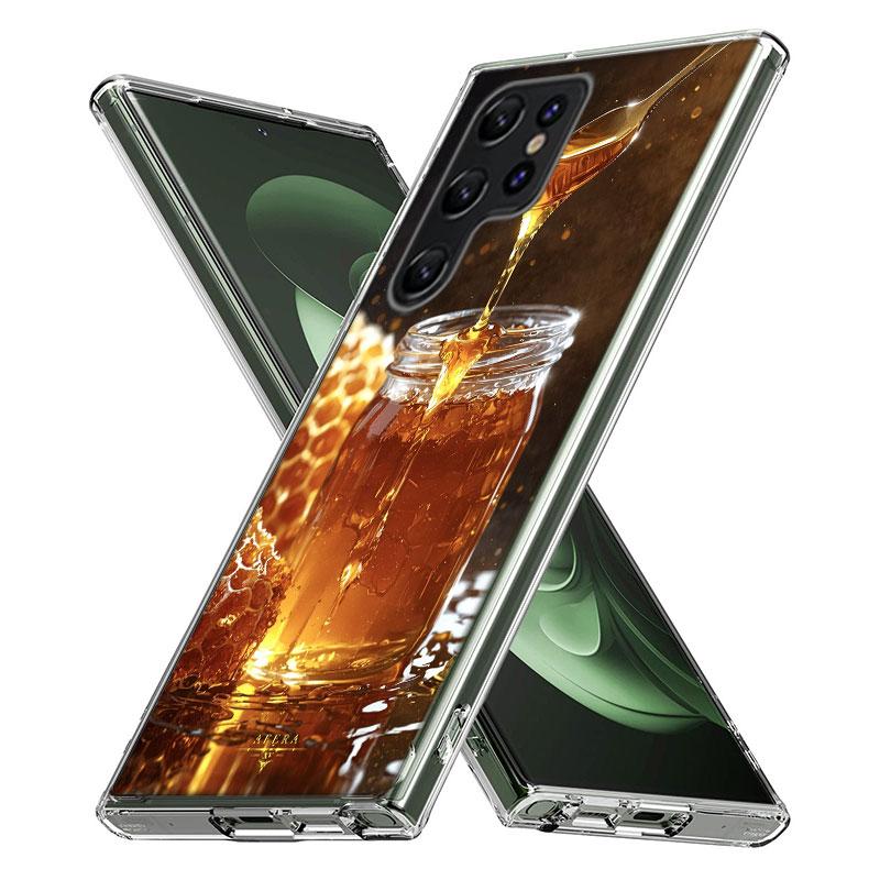Golden Honey Dripping From Honeycomb Capa Phone Case For Samsung S26 Ultra S25 Edge Galaxy S23 S21 S20 S24 FE S22 S10 Plus Cover