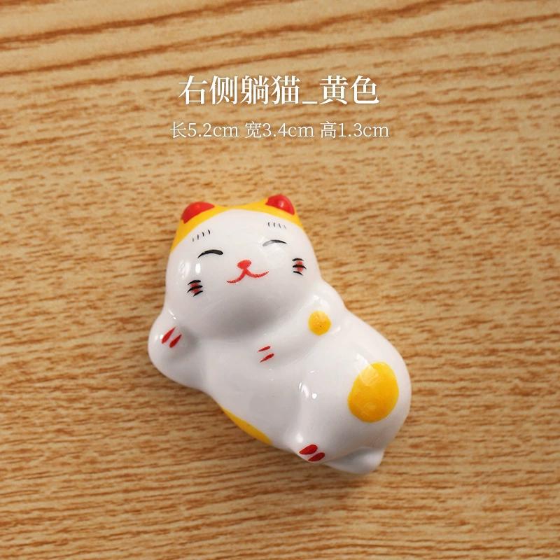 Cute Lucky Cat Ceramic Chopsticks Holder Japanese Chopsticks Forks Holder Resturant Kitchen Tableware Home Decoration 2025 New