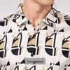 Men's Mulberry Silk Blend Printed Long-Sleeve Shirt