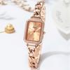 Luxury Rhinestone Denim Belt Bracelet Watch Women'S Niche Temperament Steel Belt Square Quartz Waterproof Watch