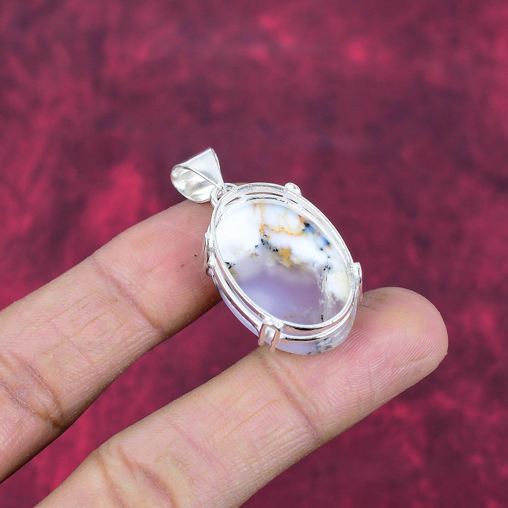 Dendrite Opal Pendant Gemstone Jewelry, 925 Solid Sterling Silver Pendant, Handmade Jewelry Birthstone Pendant, Gift For Him