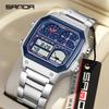 SANDA New Fashion Men's Electronic Watch Multifunctional Calendar Waterproof Alarm Clock Sports LED Student Electronic Watch