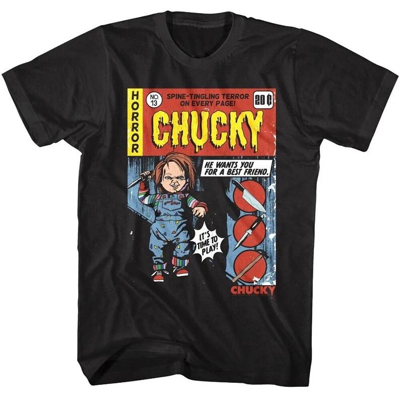Childs Play Men s T shirt Chucky s Comic Horror Graphic Tee 3XL