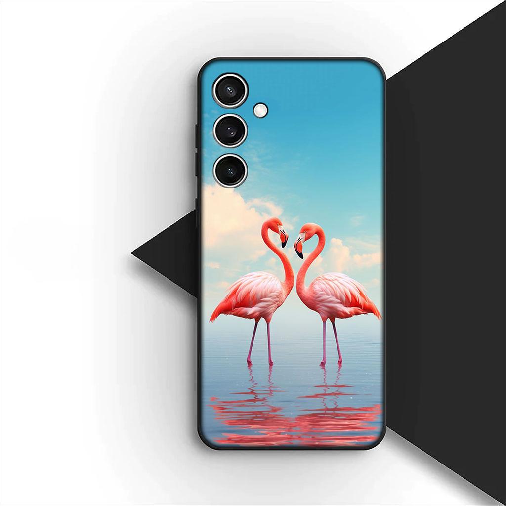 Schutzhülle Flamingo Vogel Blume für Samsung Galaxy S25 S24 S23 Fe Ultra Plus S7 Edge A05 A06 A16 A15 A35 Handyhülle