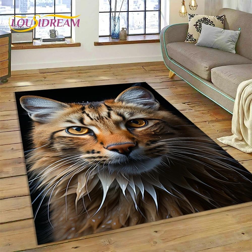 3D Persian Cat,Cute Calico Cat,Ragdoll Cartoon Rug Carpet for Living Room Bedroom Home Decor,Non-slip for Sofa  Doormat Gift Kid