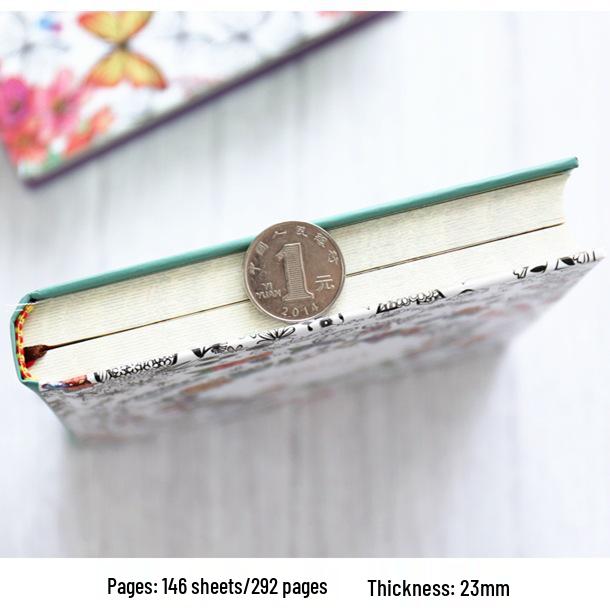 Hardcover-Notizbuch mit bunten illustrierten Seiten