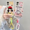 KEYSION Cartoon Cute Plush Embroidery Case for Redmi Note 11 Pro 5G 11S with Lanyard Silicone Shockproof Phone Cover for Redmi Note 12 Pro 4G