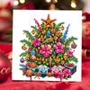 6pc/Set Diamond Painting Christmas Cards DIY Diamond Art Cards Christmas Snowman Flower Theme Greeting Card Blessings and Wishes