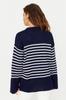 Women's Fashionable Stylish Sweater Black Wide Fit Couple Striped Knitwear Sweater