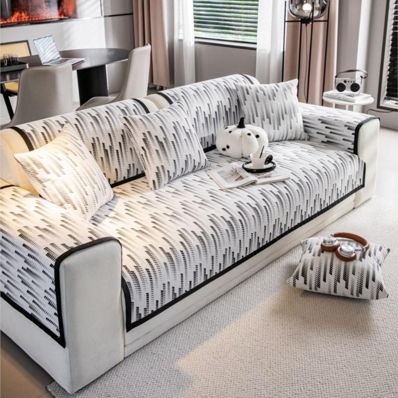 

Осенний домашний нескользящий черный белый диван подушка диван чехлы коврик шенилл чехол Funda диван коврик 90x160cm 1pc