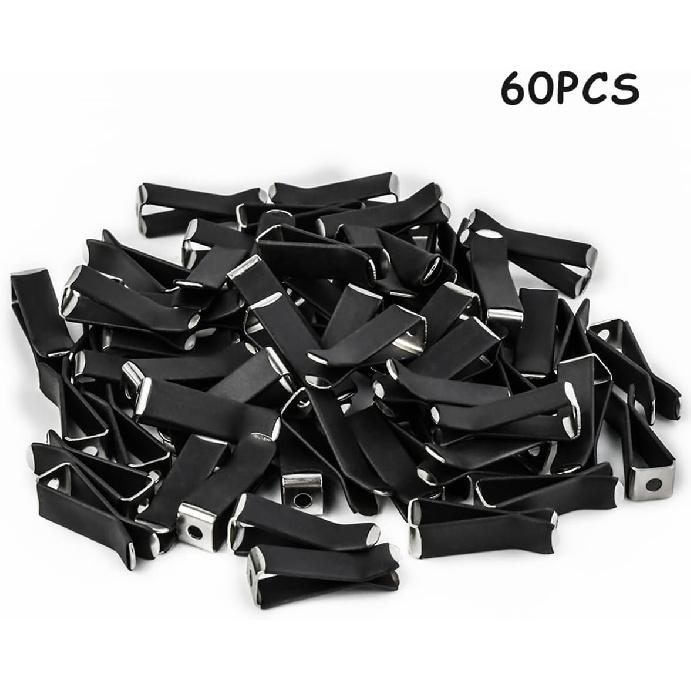 60 Pieces Square Head Car Vent Clips Auto Air freshener Outlet Clips with 1 Storage Box, 9mm Auto Air Conditioner Outlet Clips (Black)