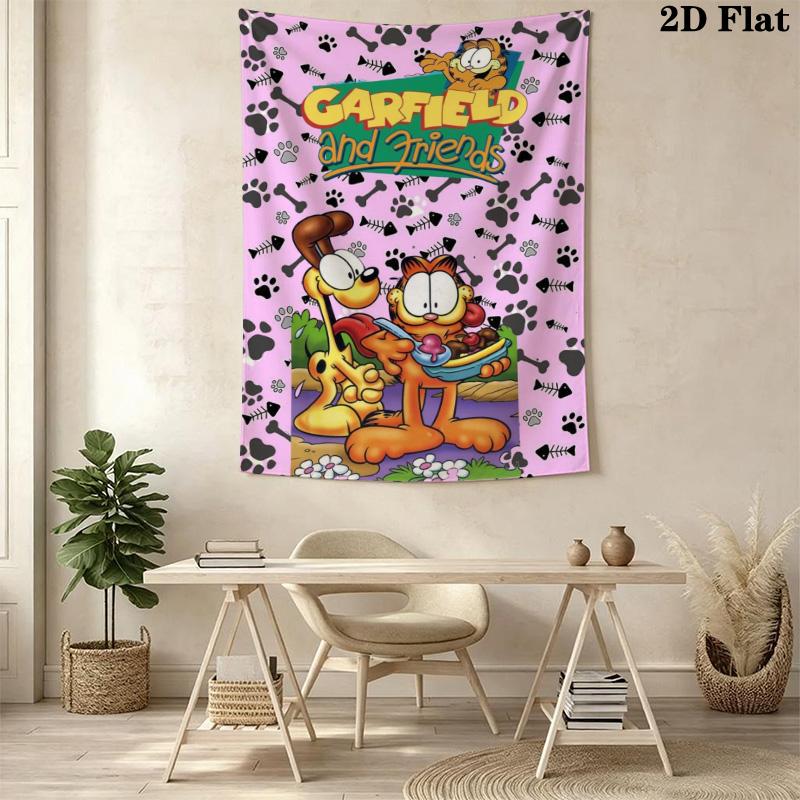 Garfield'S Chaos Whimsical Adventure Tapestry Fashion Print Background Cloth Soft Christmas Gift Wall Covering Decoration