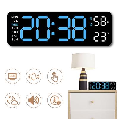 LED Desk Alarm Clock Digital Alarm Clock Multifunctional Electronic Wall Clock USB Charging Bedside Alarm Clock for Home Office