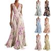 Elegantes ärmelloses Maxikleid mit floralem Print und V-Ausschnitt für Damen für formelle Anlässe