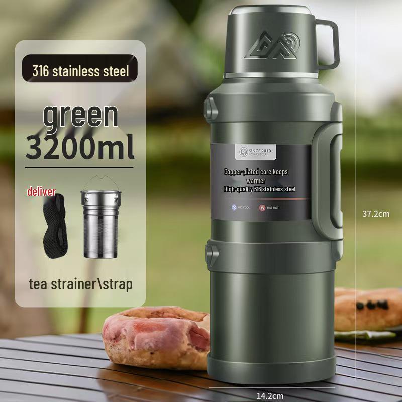 316 Large Capacity Outdoor Stainless Steel Insulated Sports Teapot and Water Cup