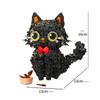 KNEW BUILT Sweet Black Cat with Flower Petals Mini Blocks Toys Holiday Gifts for Girls Kids Home Decor