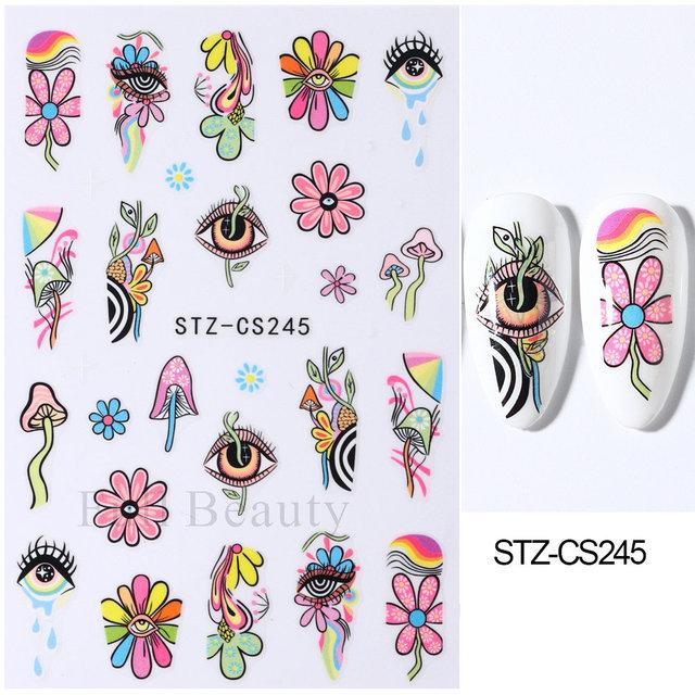 Nail Art Stickers, Japanese Romantic Laser Magic Gold And Silver Fireworks Bloom Adhesive Nail Stickers