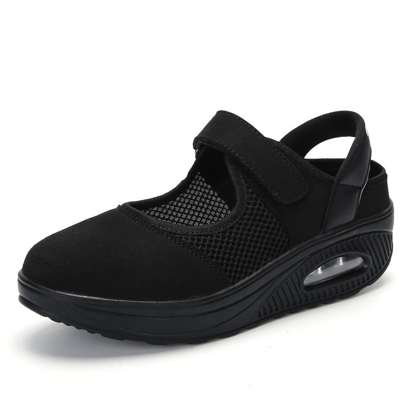 

Женская обувь 2019 года, импортная торговля, новые качающиеся туфли на воздушной подушке, повседневные дышащие женские туфли с неглубоким воротом, туфли для медсестер на платформе, размер 35-42 35