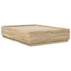 Bed Frame with Adjustable Headboard in Sonoma Oak 140 x 200 cm Wood Based Panel