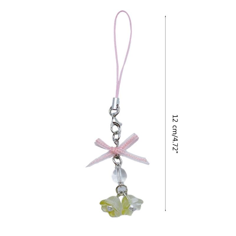 Bowknot Phone Charm Strap Keychain Keyring Lanyard String Flower Phone Chain